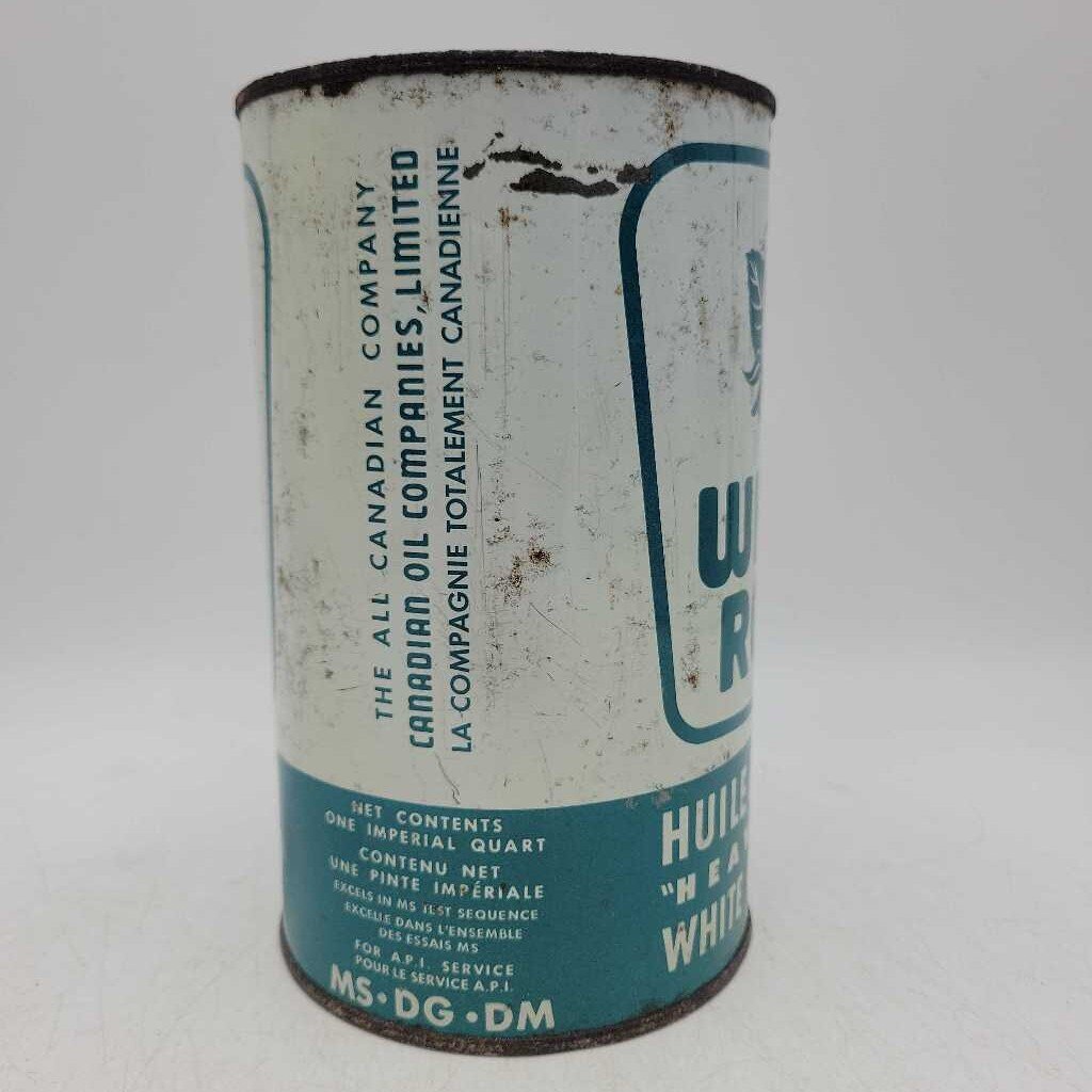White Rose Motor oil tin full. (JEF)