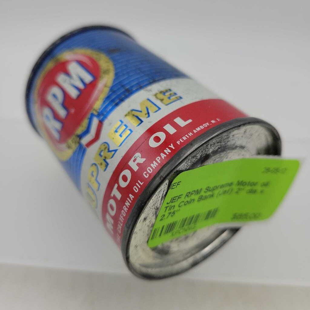 RPM Supreme Motor oil Tin Coin Bank (Jef)