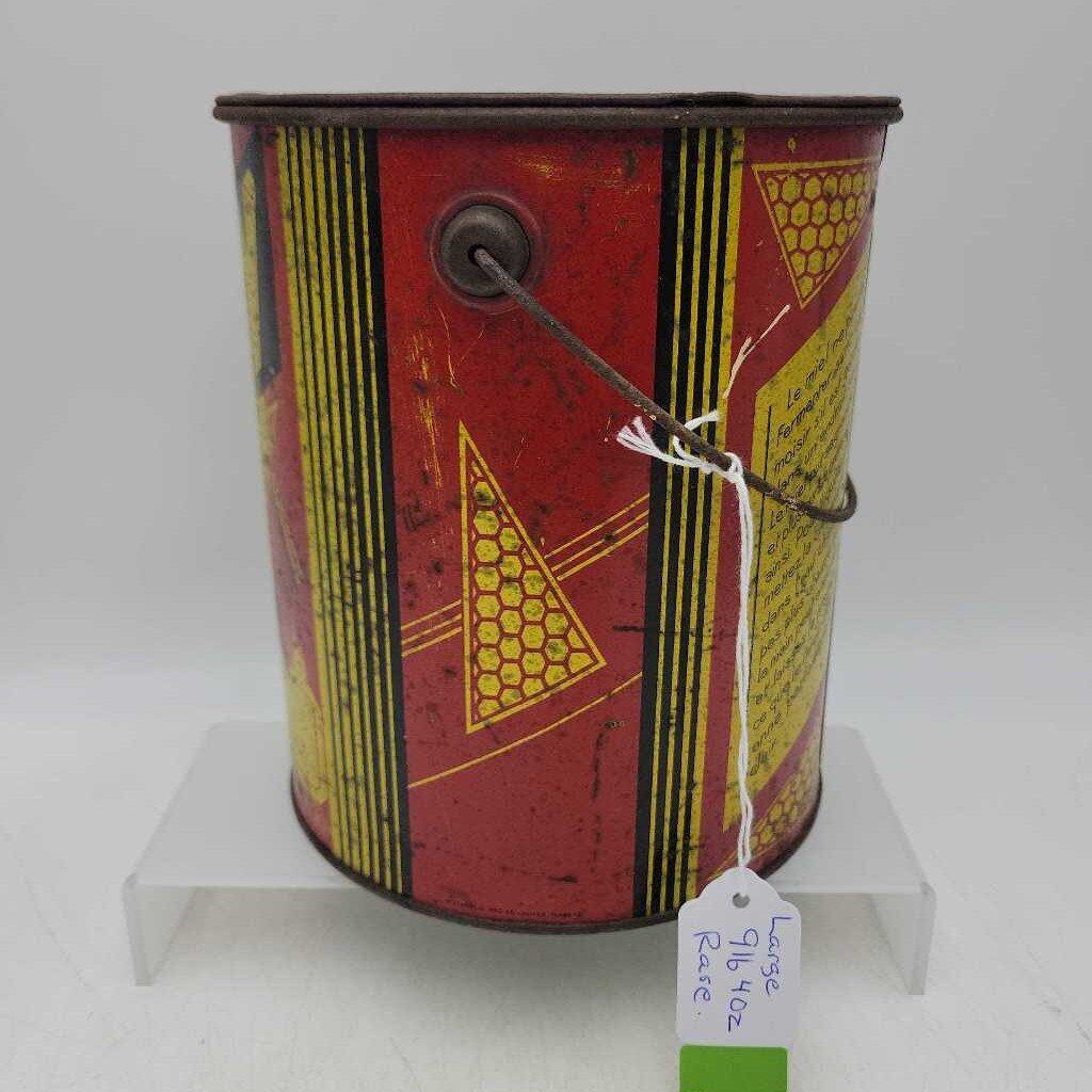 Embro Pure Honey Tin Pail 9 lbs (Jef) Rare