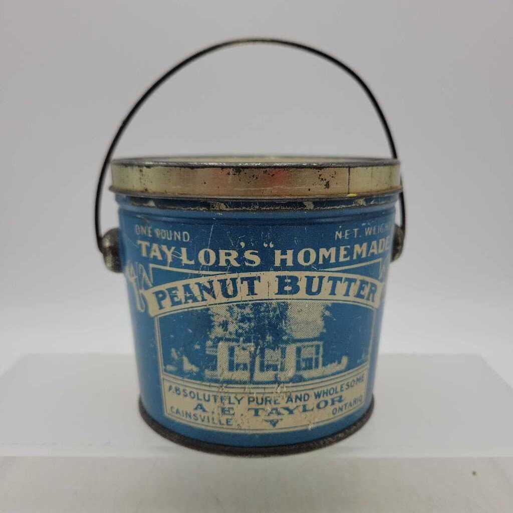 Taylor's Peanut Butter A.E Taylor Tin Pail Cainsville Ontario(JEF)