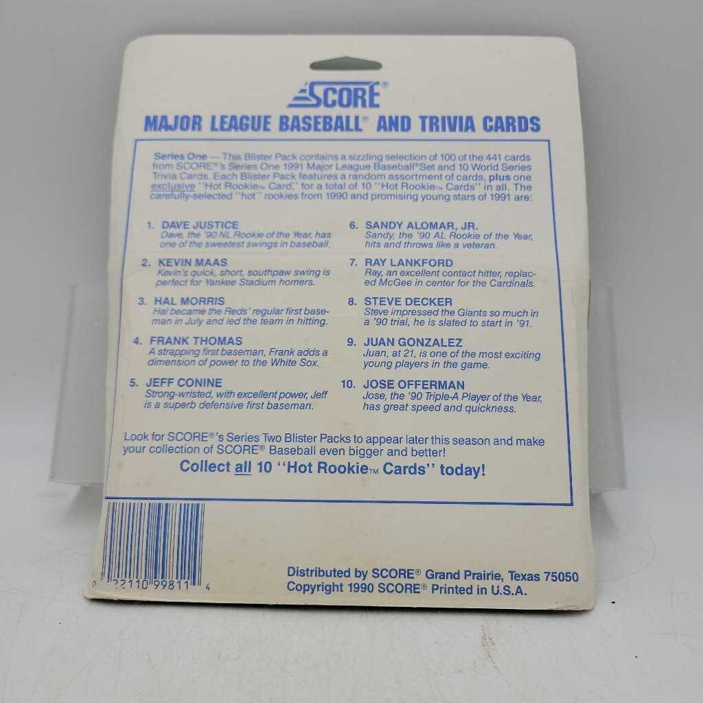 Baseball 1991 Score 101 card pack (JAS)