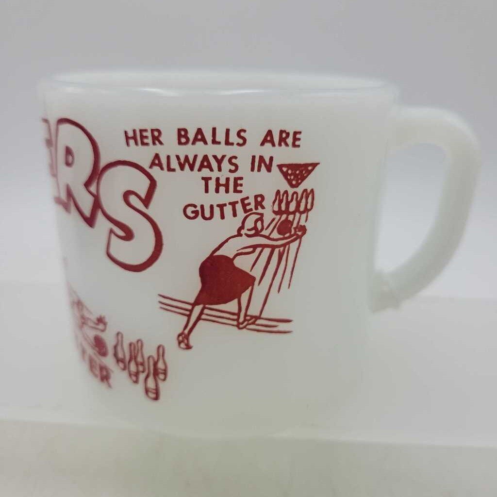 Anchor Hocking Mug Bowling theme (DEB)