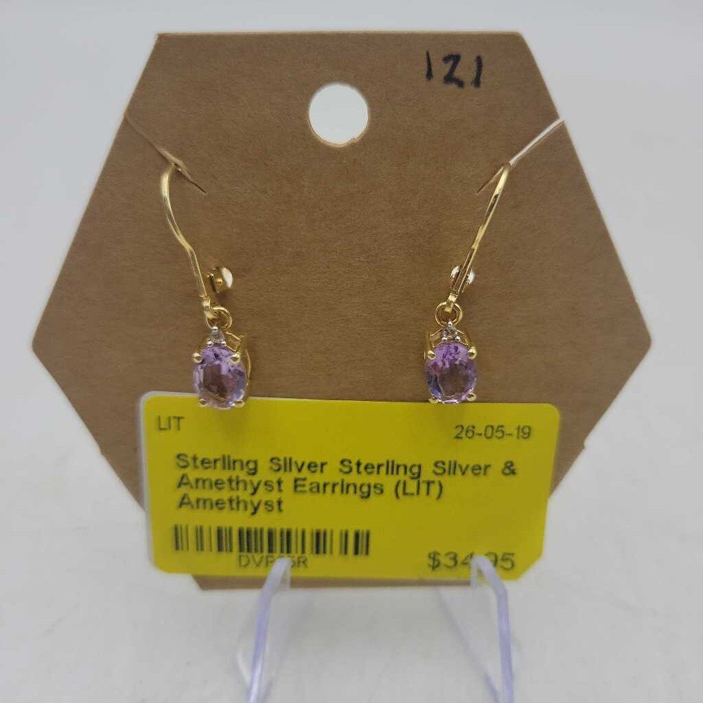 Sterling Silver & Amethyst Earrings (LIT)