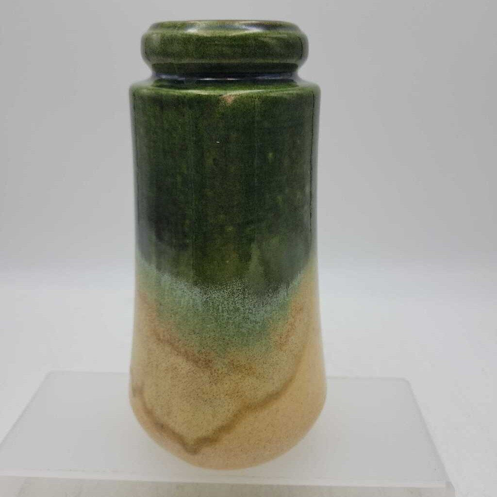 Scheurich West Germany Vase 209-19, green and beige pottery