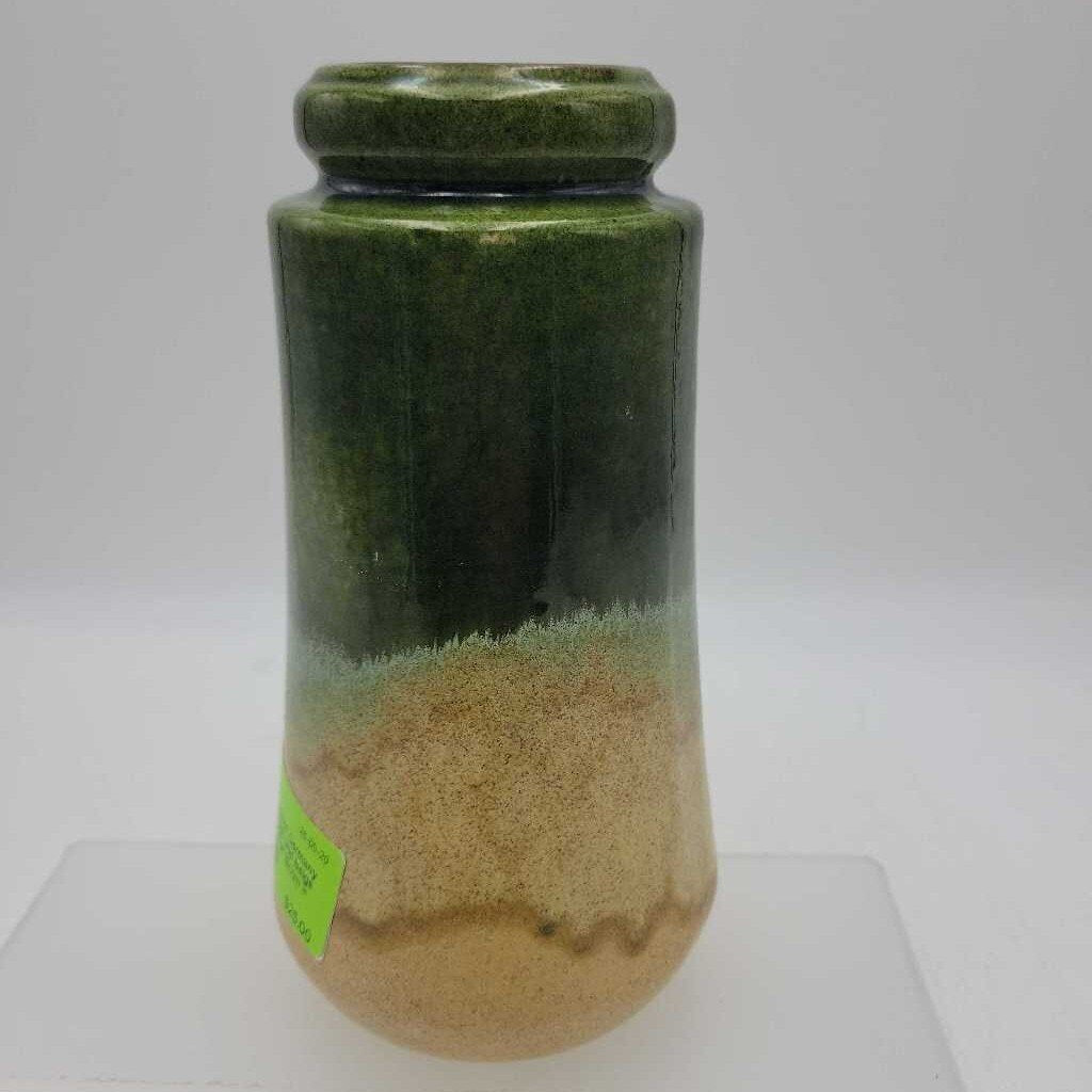 Scheurich West Germany Vase 209-19, green and beige pottery