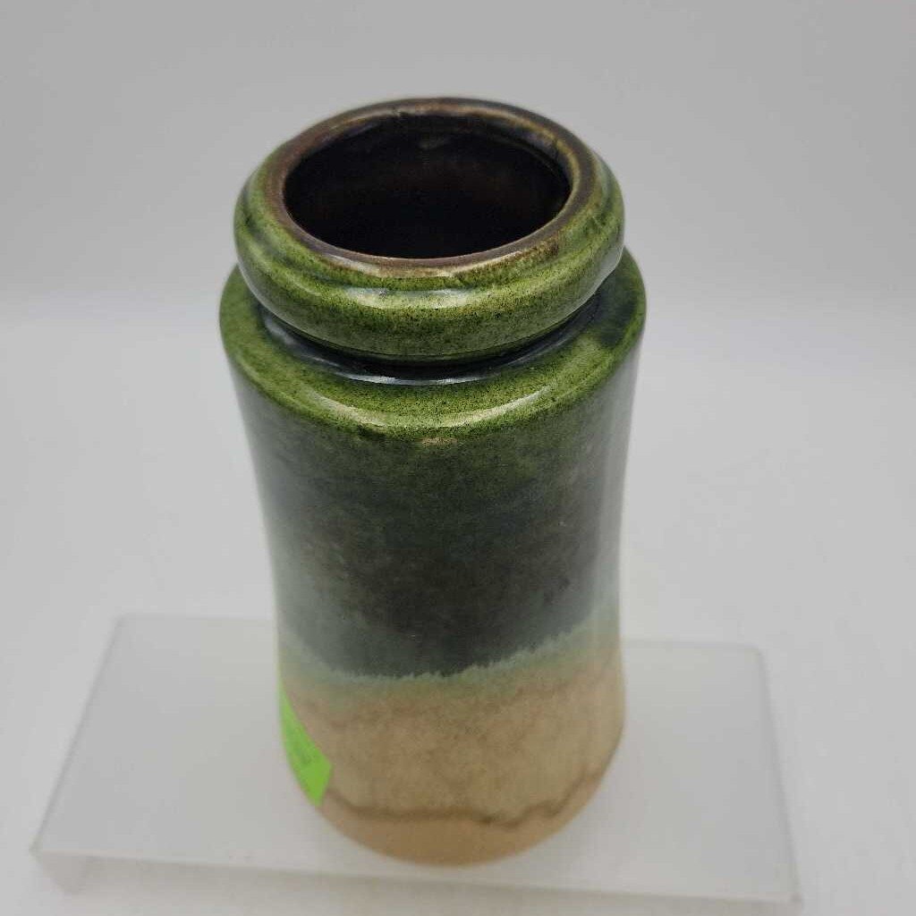 Scheurich West Germany Vase 209-19, green and beige pottery