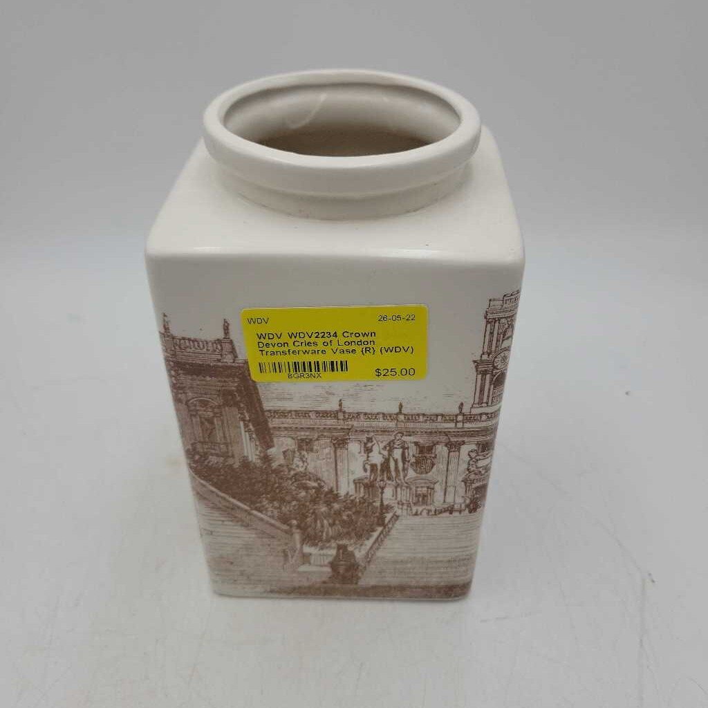 WDV2234 Crown Devon Cries of London Transferware Vase {R} (WDV)