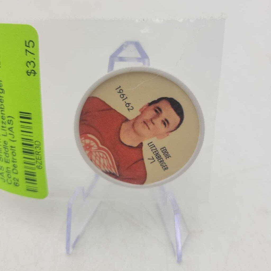 Shirriff Salada Hockey Coin Eddie Litzenberger 1961 62 Detroit (JAS)