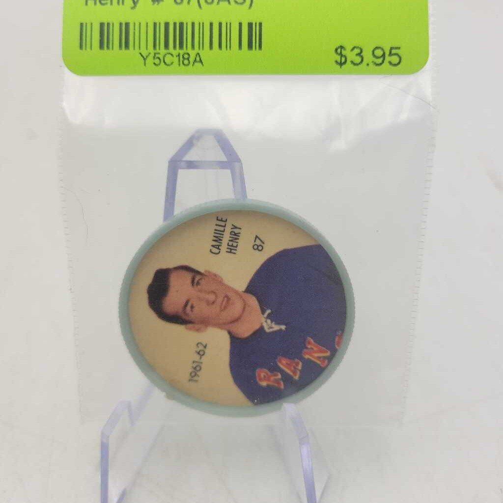 61 62 Shirriff Hockey coin New York Ranger Camille Henry # 87(JAS)