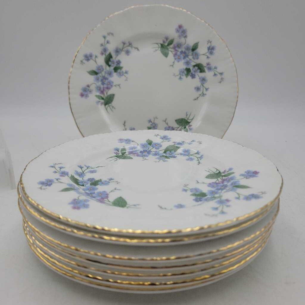 Paragon "Forget me not "8 Bread Plates (DEB)
