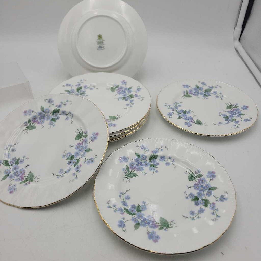 Paragon "Forget me not "8 Bread Plates (DEB)