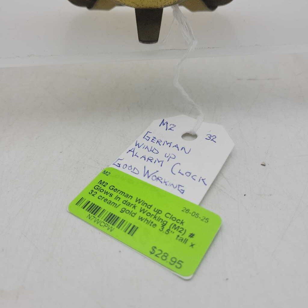German Wind up Clock Glows in dark Working (M2) # 32