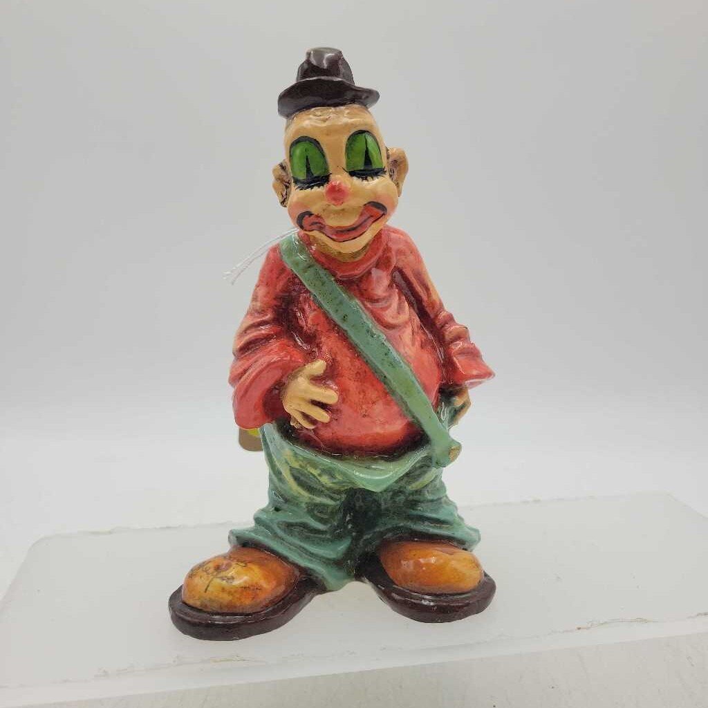 Artist Signed Vintage Alvarez Clown Mexican Folk Art Figurine (STV)