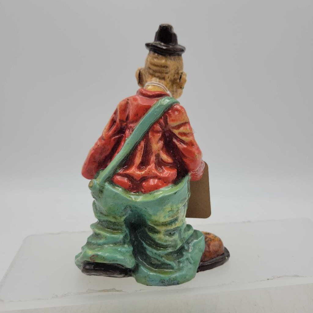 Artist Signed Vintage Alvarez Clown Mexican Folk Art Figurine (STV)