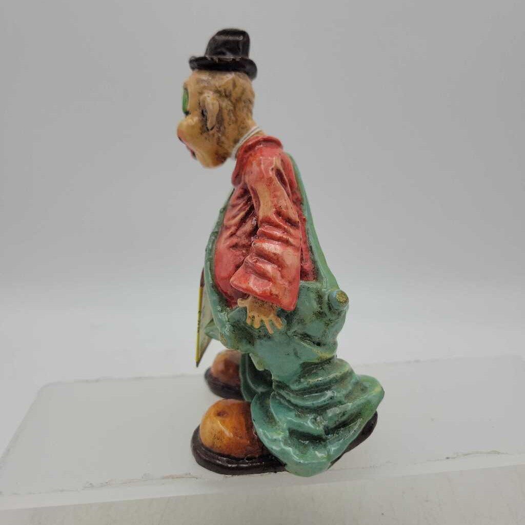 Artist Signed Vintage Alvarez Clown Mexican Folk Art Figurine (STV)