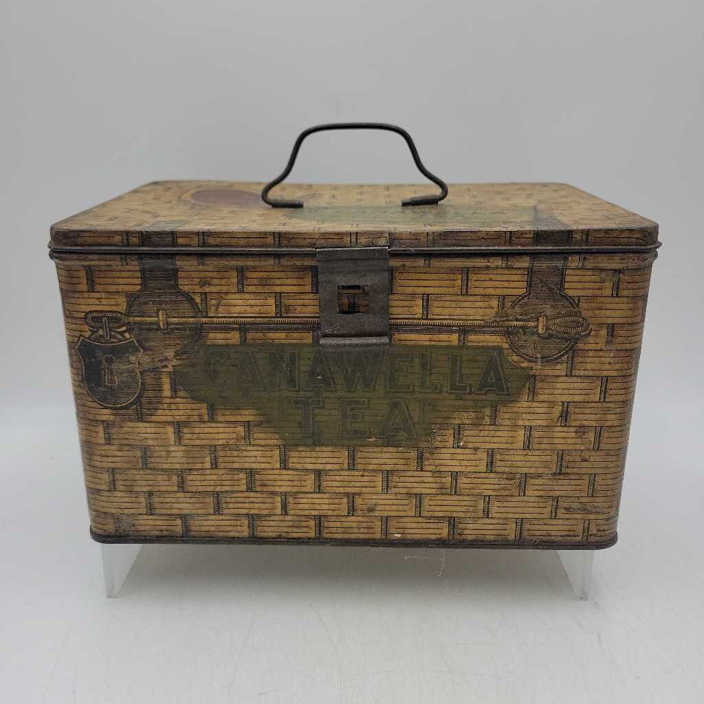 Canawella antique Tea Tin Crock and Brown Winnipeg Man. (DR)