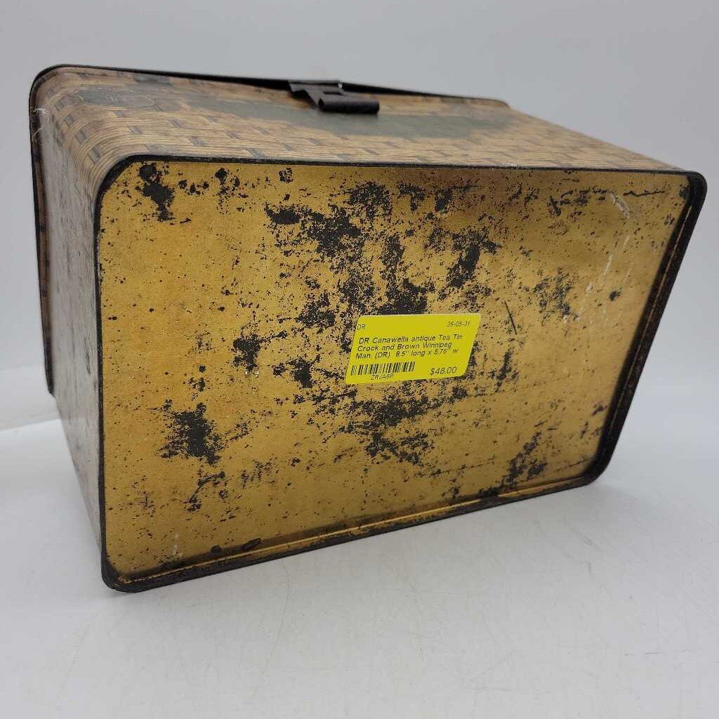 Canawella antique Tea Tin Crock and Brown Winnipeg Man. (DR)