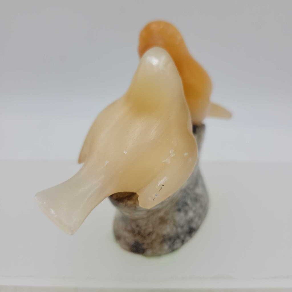 Vintage Russian USSR Love Birds Selenite Spar Gypsum (JAS)