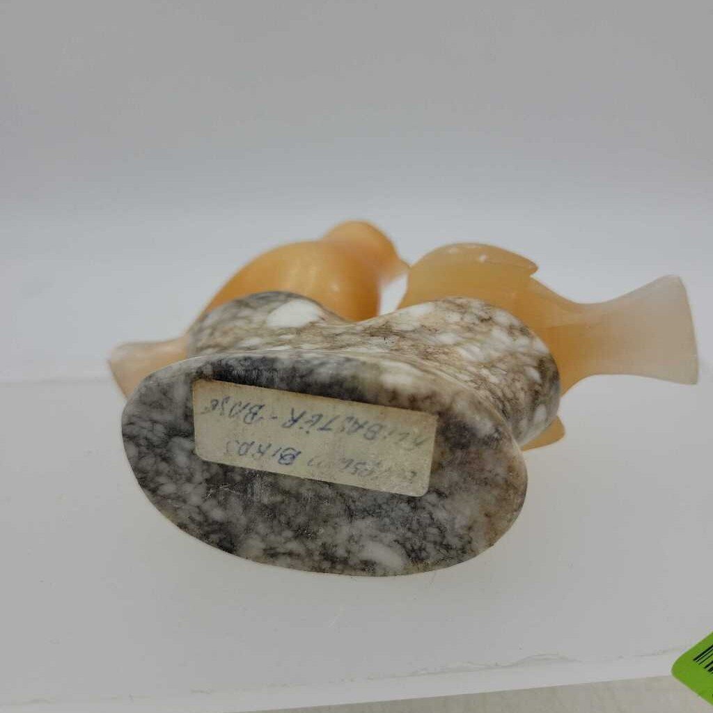 Vintage Russian USSR Love Birds Selenite Spar Gypsum (JAS)