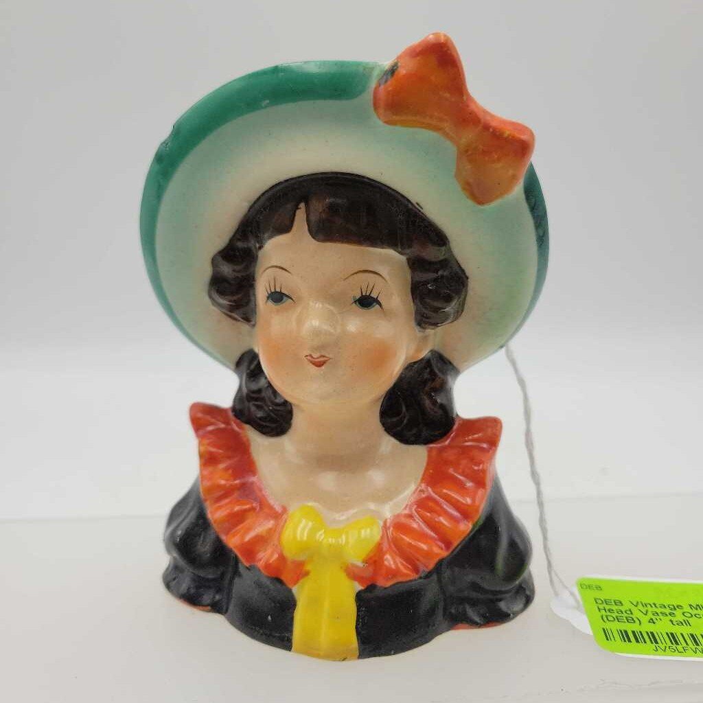 Vintage Miniature Lady Head Vase Occupied Japan (DEB)