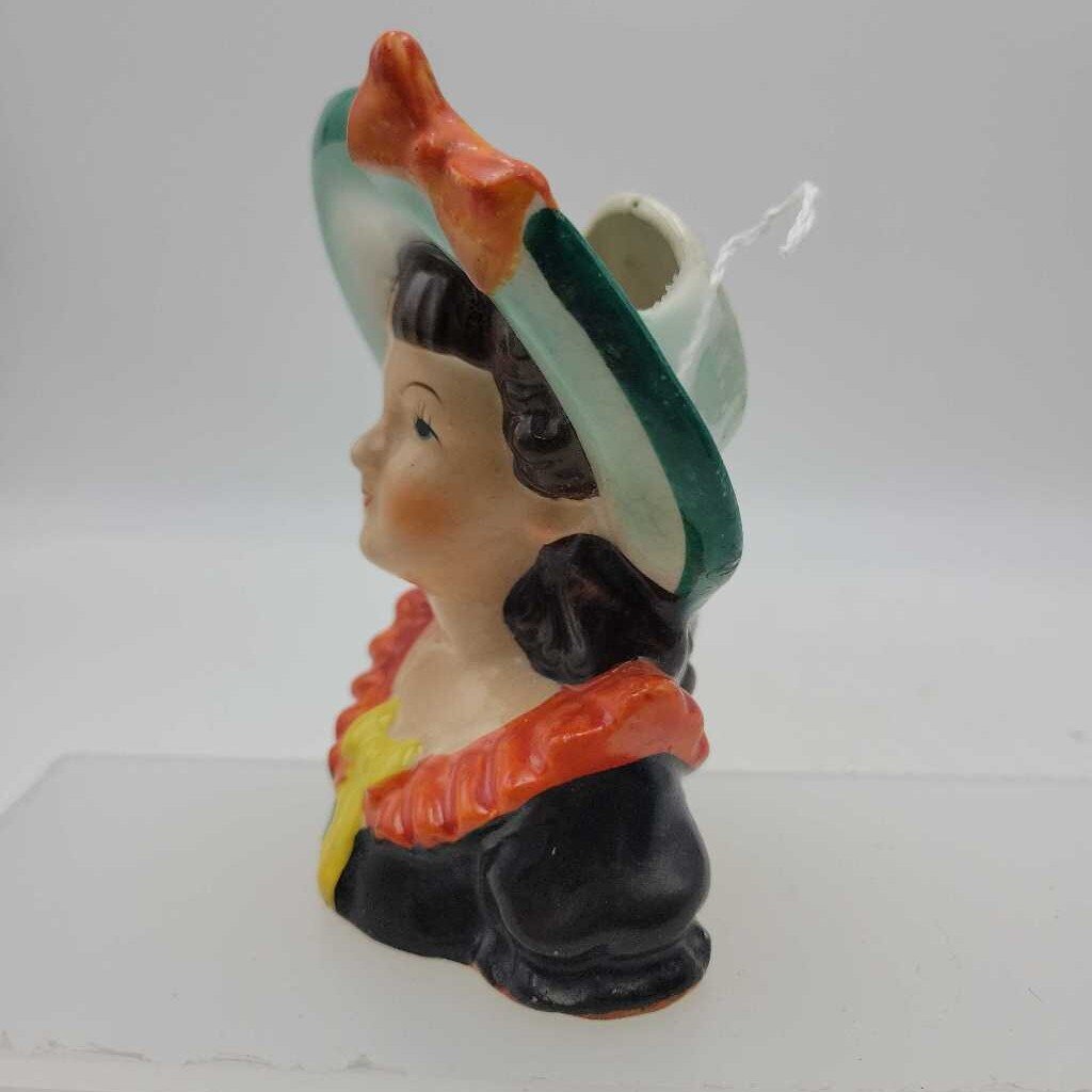 Vintage Miniature Lady Head Vase Occupied Japan (DEB)