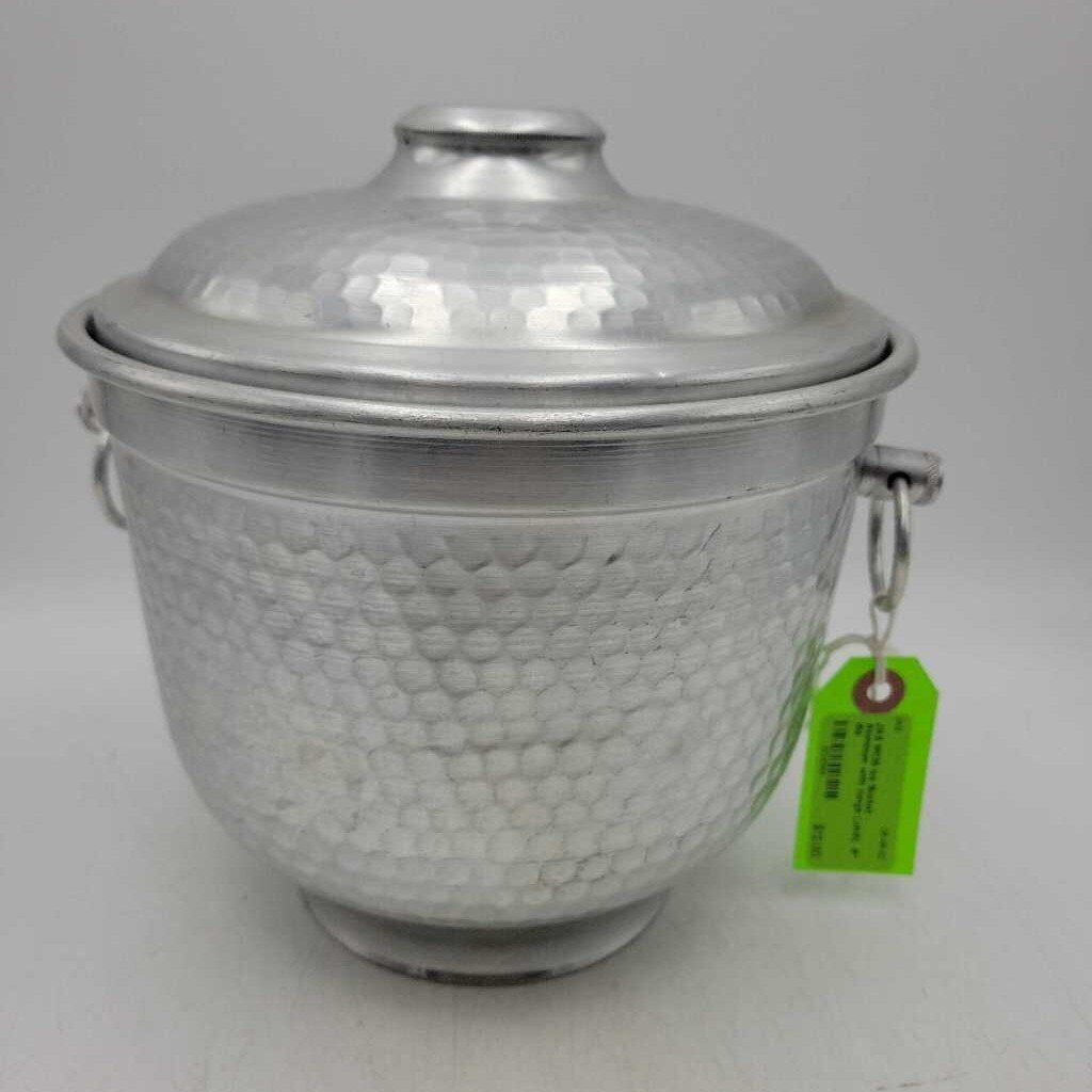 MCM Ice Bucket -Aluminum with tongs (JAS) has dent