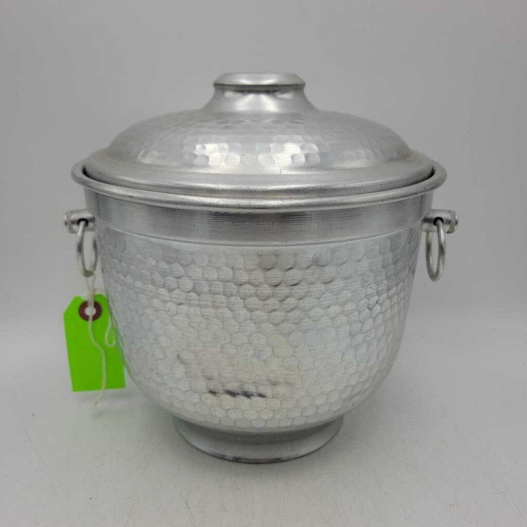 MCM Ice Bucket -Aluminum with tongs (JAS) has dent