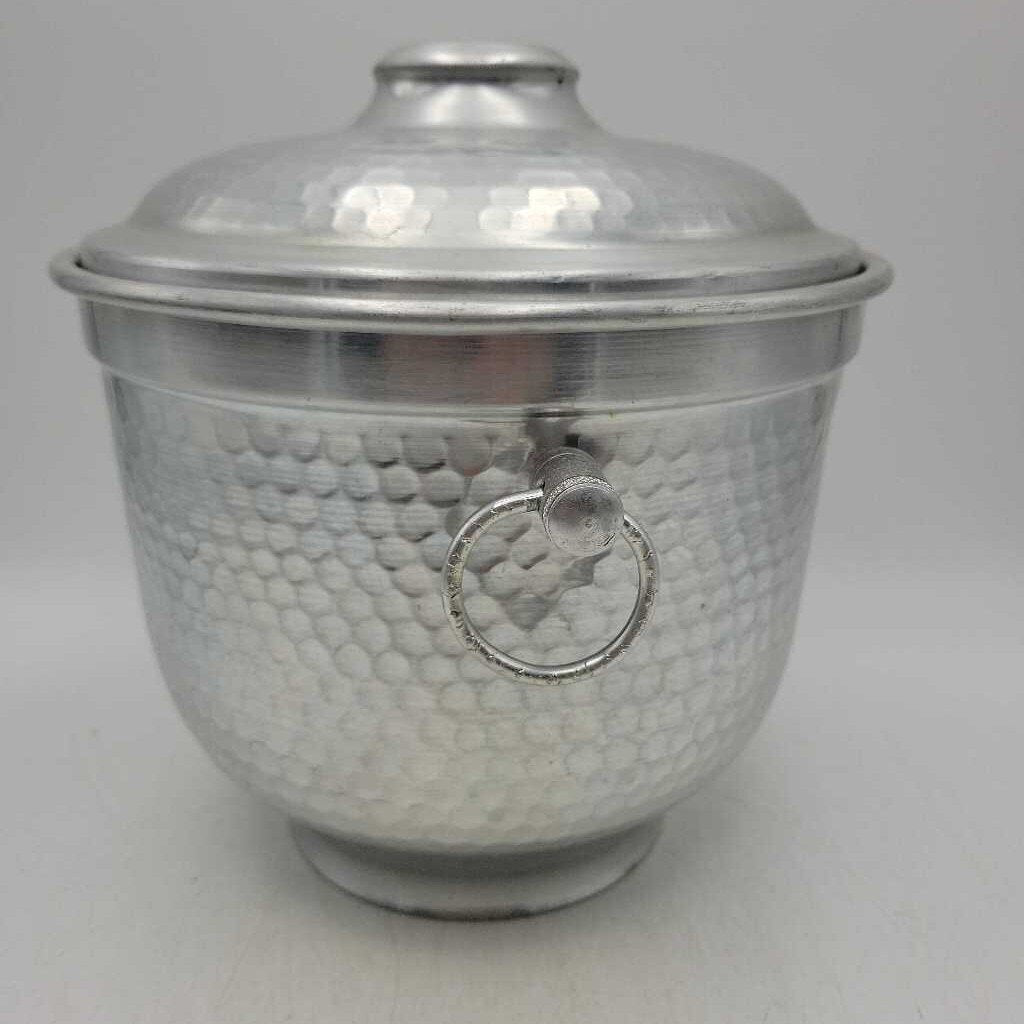 MCM Ice Bucket -Aluminum with tongs (JAS) has dent