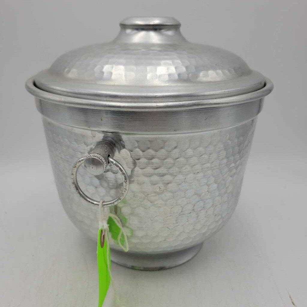 MCM Ice Bucket -Aluminum with tongs (JAS) has dent