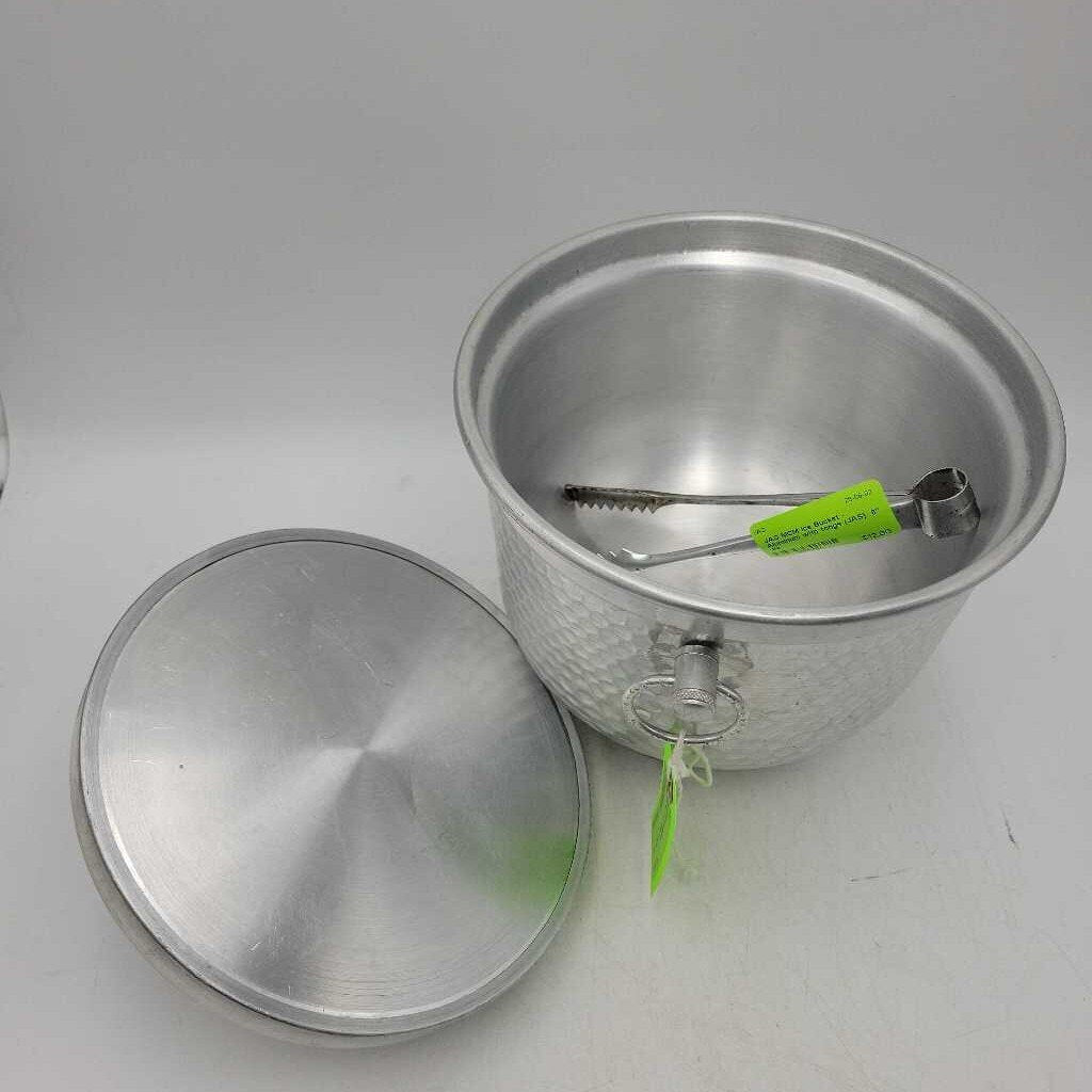 MCM Ice Bucket -Aluminum with tongs (JAS) has dent