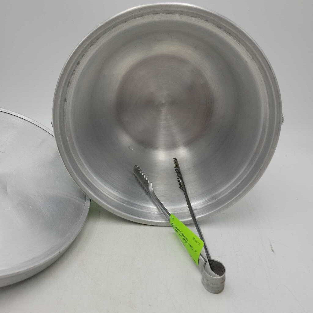MCM Ice Bucket -Aluminum with tongs (JAS) has dent