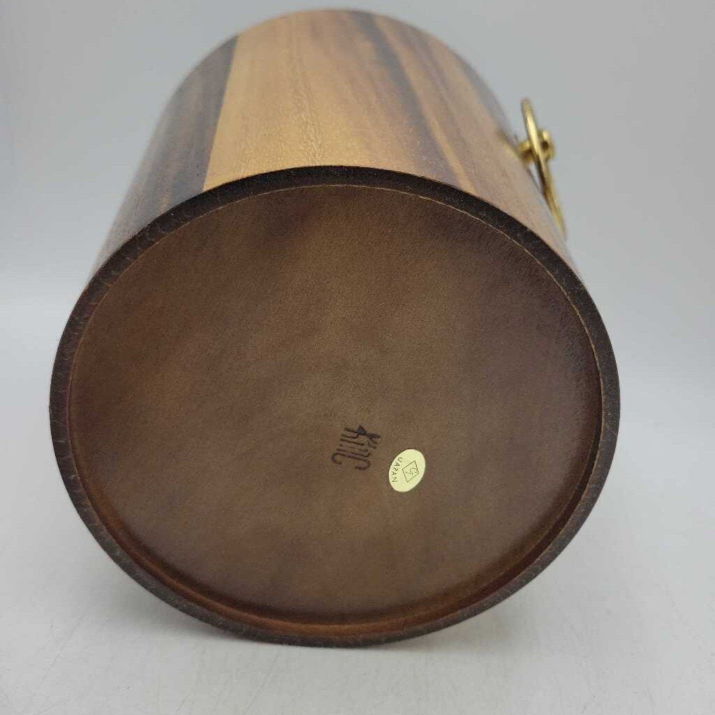MCM Ice Bucket -Wooden grain with tongs (JAS)