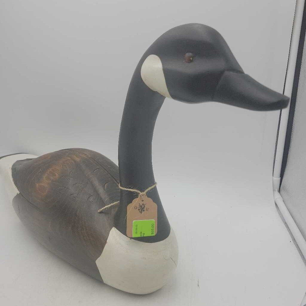 Signed Wood Canada Goose Decoy