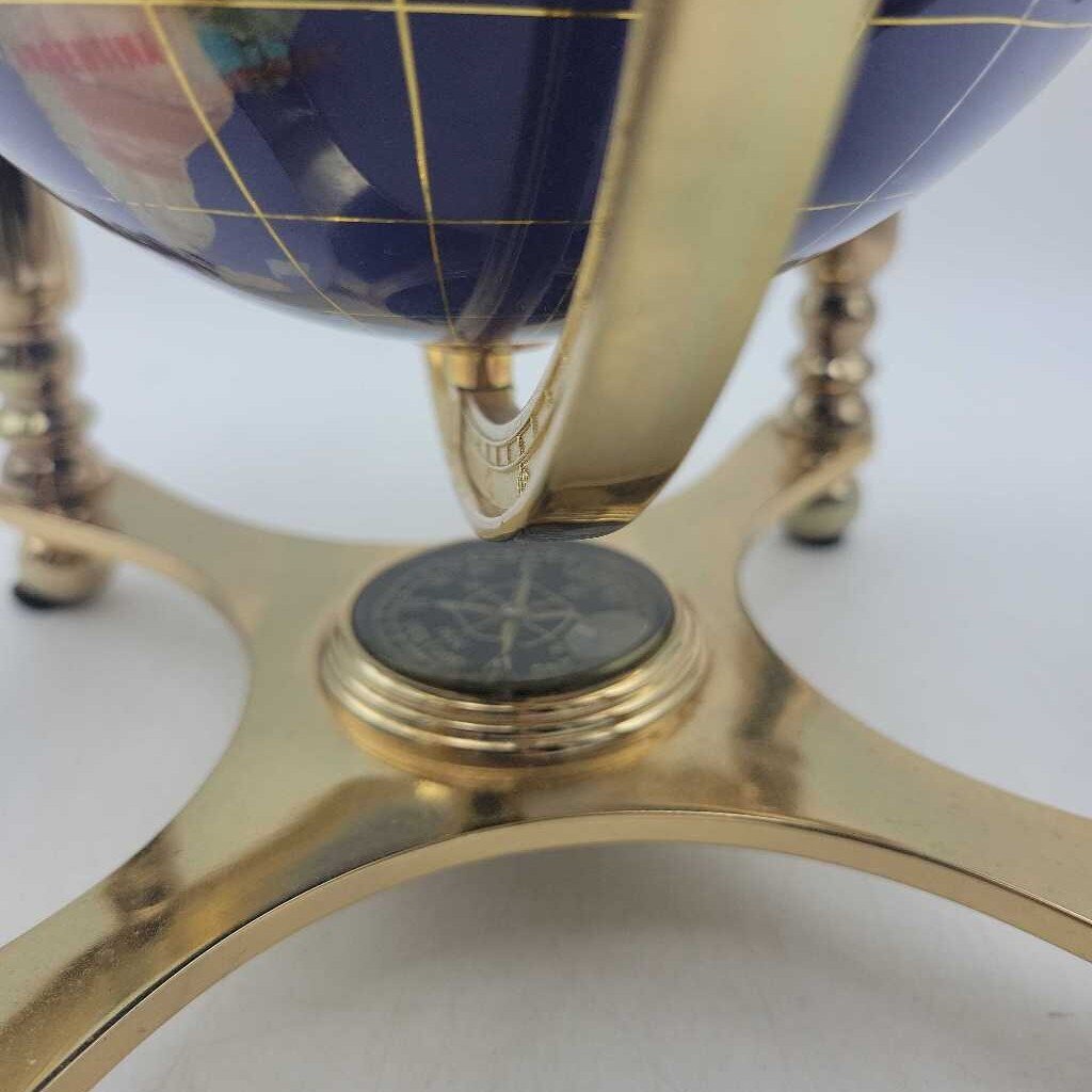 Brass & Navy Enamel world Globe (JL)