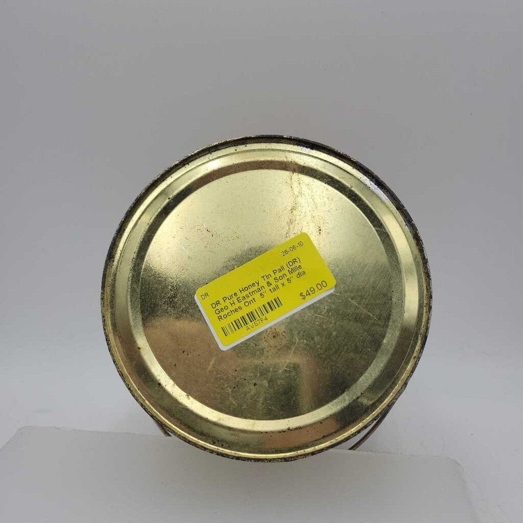 Pure Honey Tin Pail (DR) Geo H Eastman & Son Mille Roches Ont
