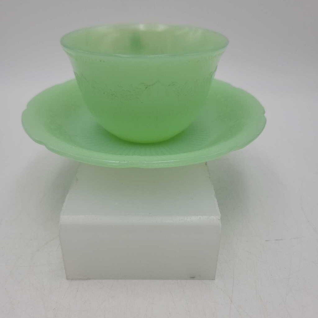 Jadeite cup & saucer (JL)