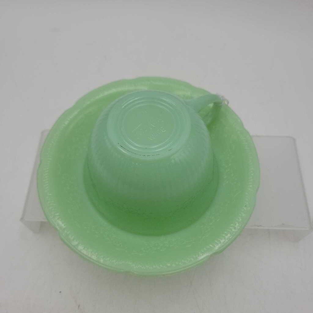 Jadeite cup & saucer (JL)