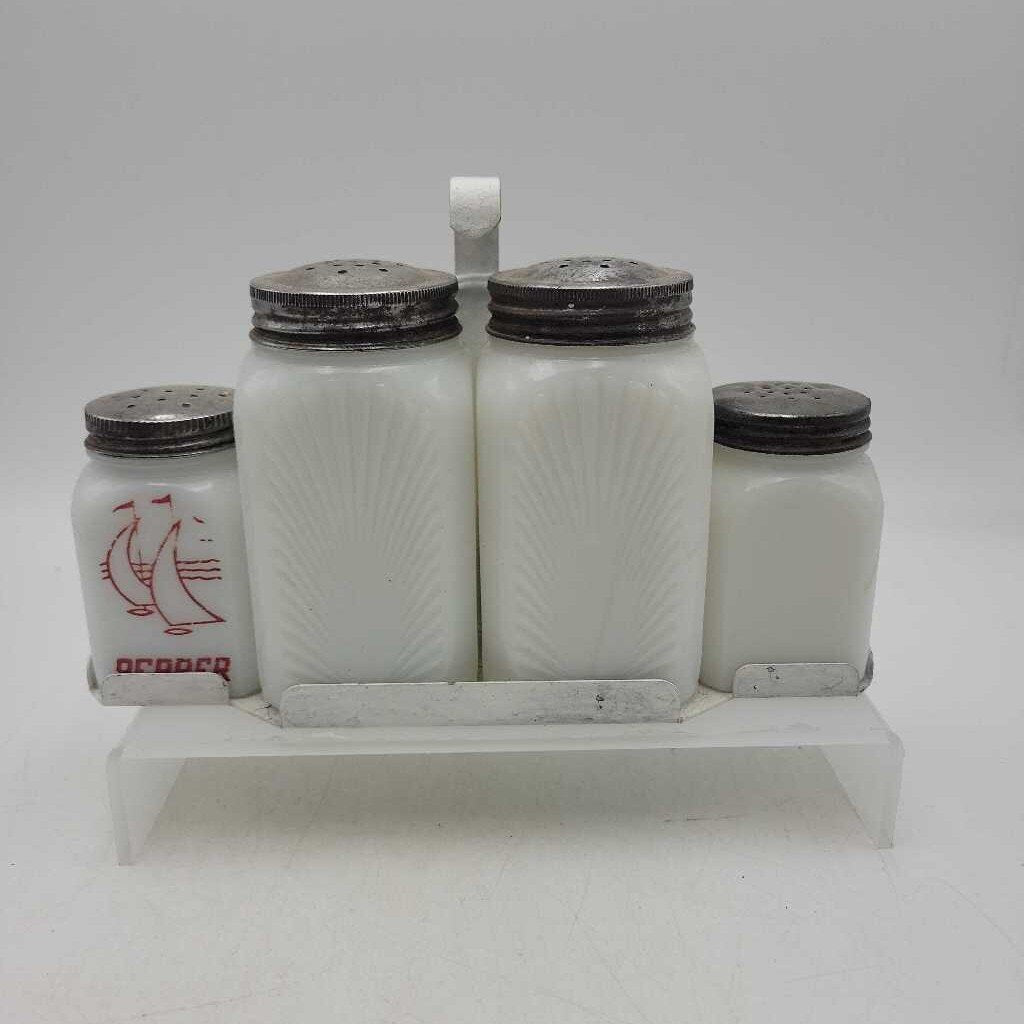 4 Spice Jars In metal Rack (RB)