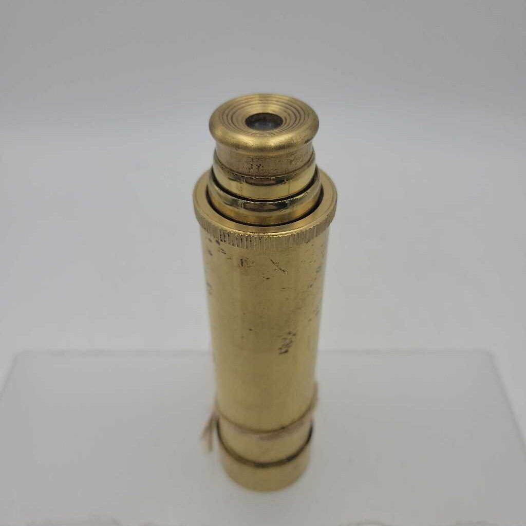Vintage Brass Maritime Spyglass Telescope w/ Multi-Draw Barrel (Max 11"L/ Min 5.25"L)