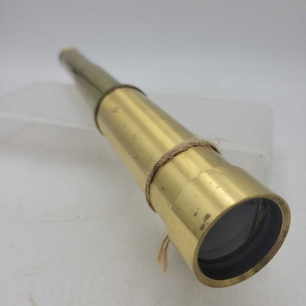 Vintage Brass Maritime Spyglass Telescope w/ Multi-Draw Barrel (Max 11"L/ Min 5.25"L)