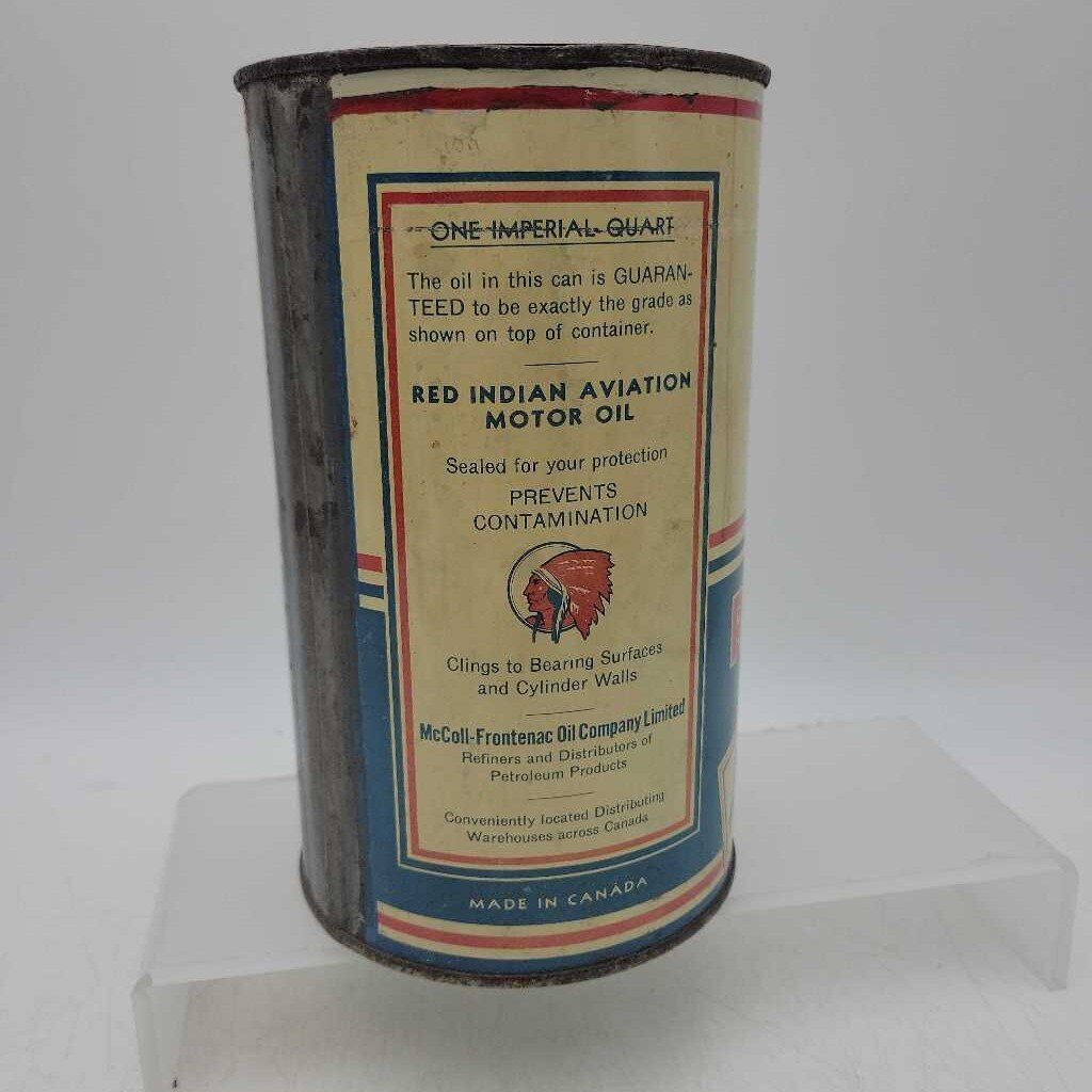 Red Indian motor oil Tin Quart Can (Jef)