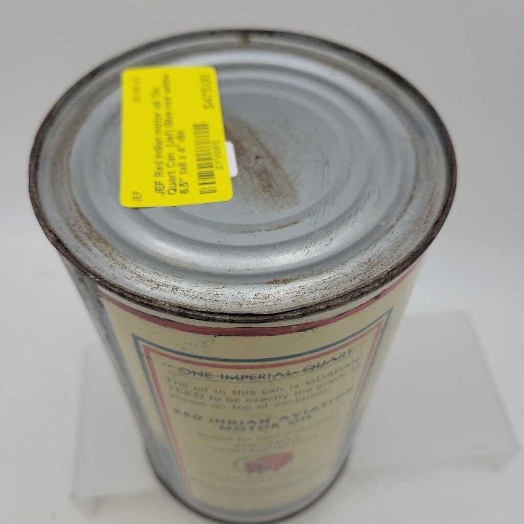 Red Indian motor oil Tin Quart Can (Jef)
