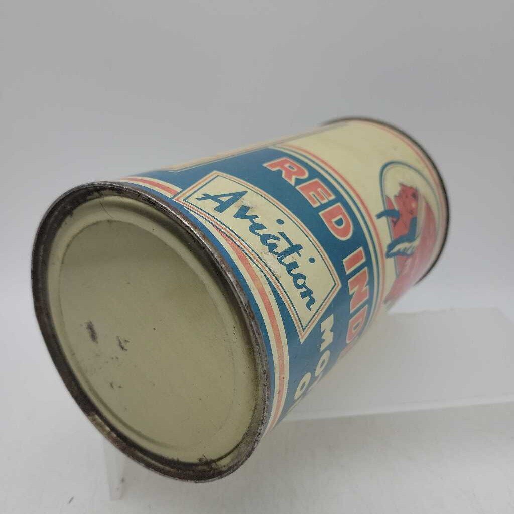 Red Indian motor oil Tin Quart Can (Jef)