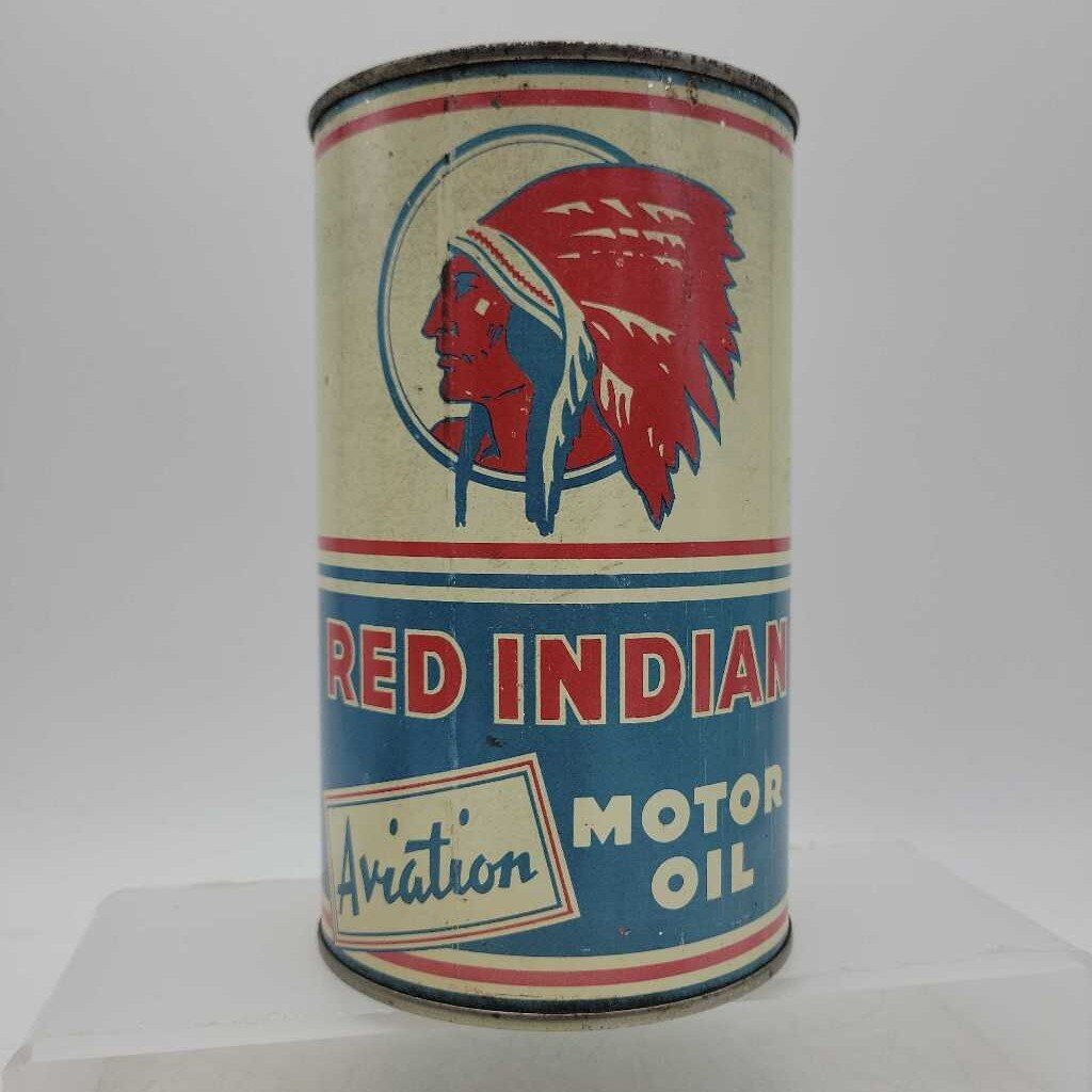 Red Indian motor oil Tin Quart Can (Jef)