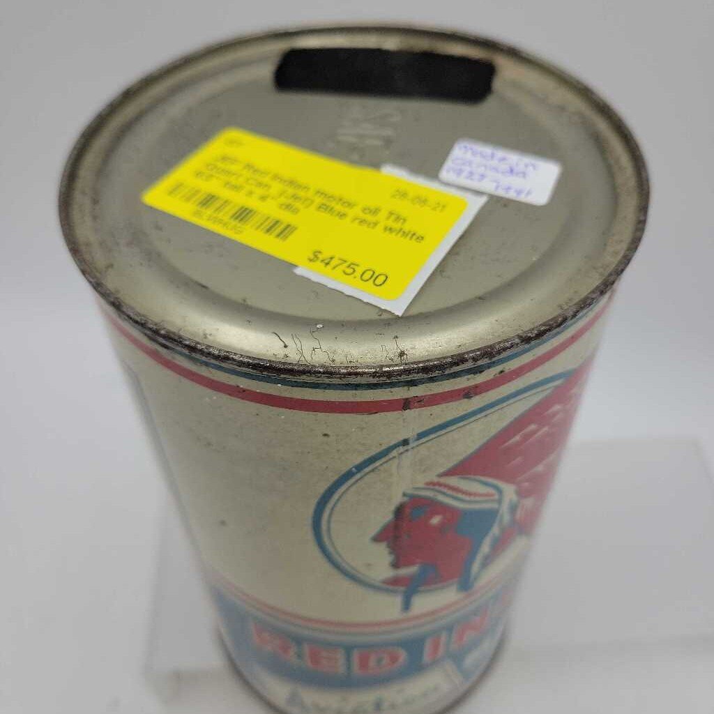 Red Indian motor oil Tin Quart Can (Jef)