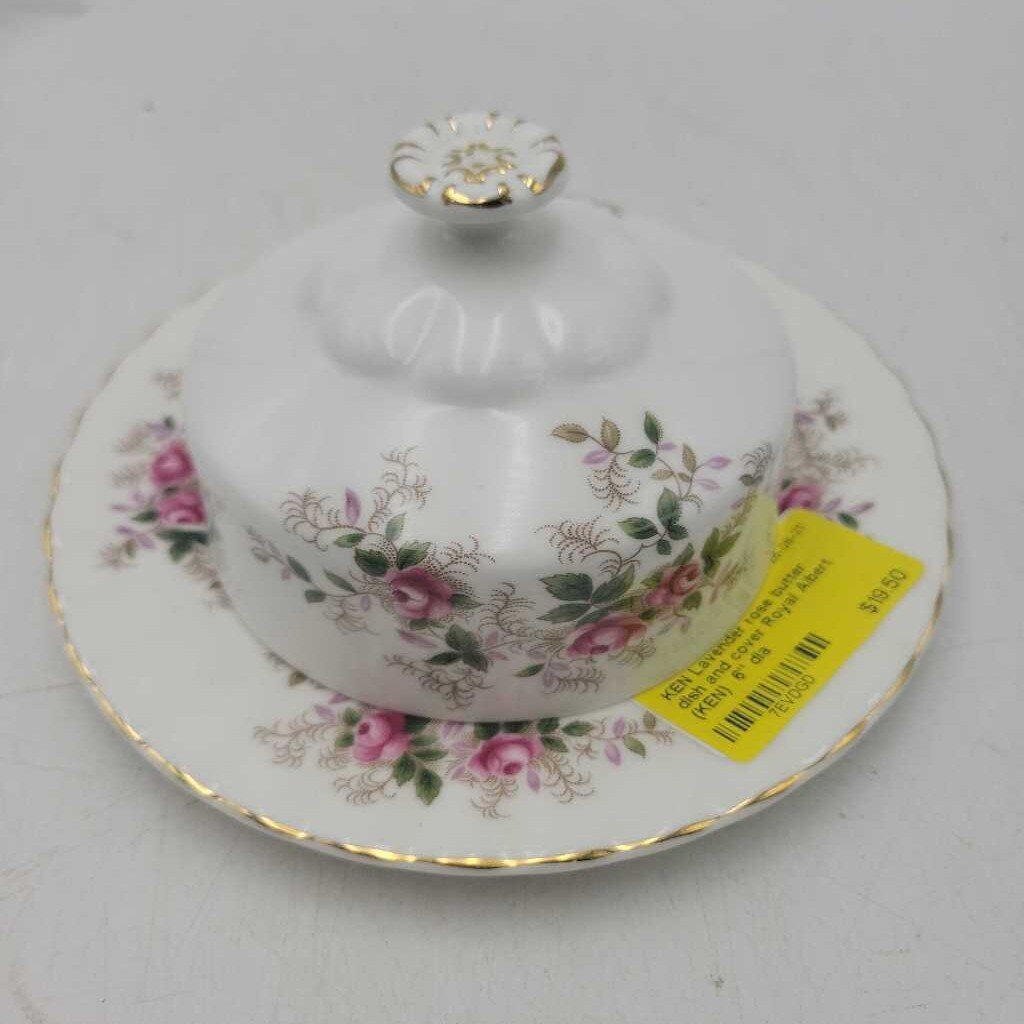 Lavender rose butter dish and cover Royal Albert (KEN)