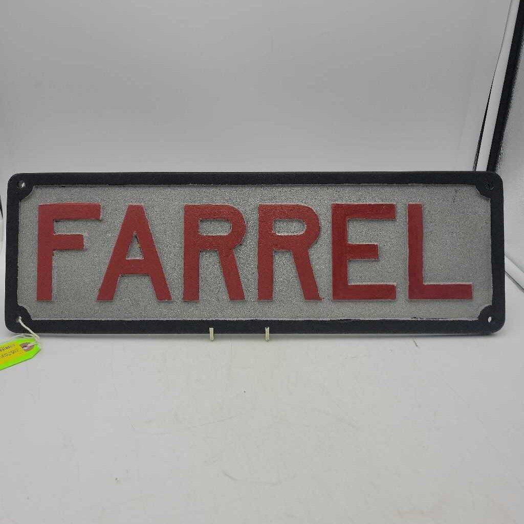 Farrel Cast Metal Sign (JAS)