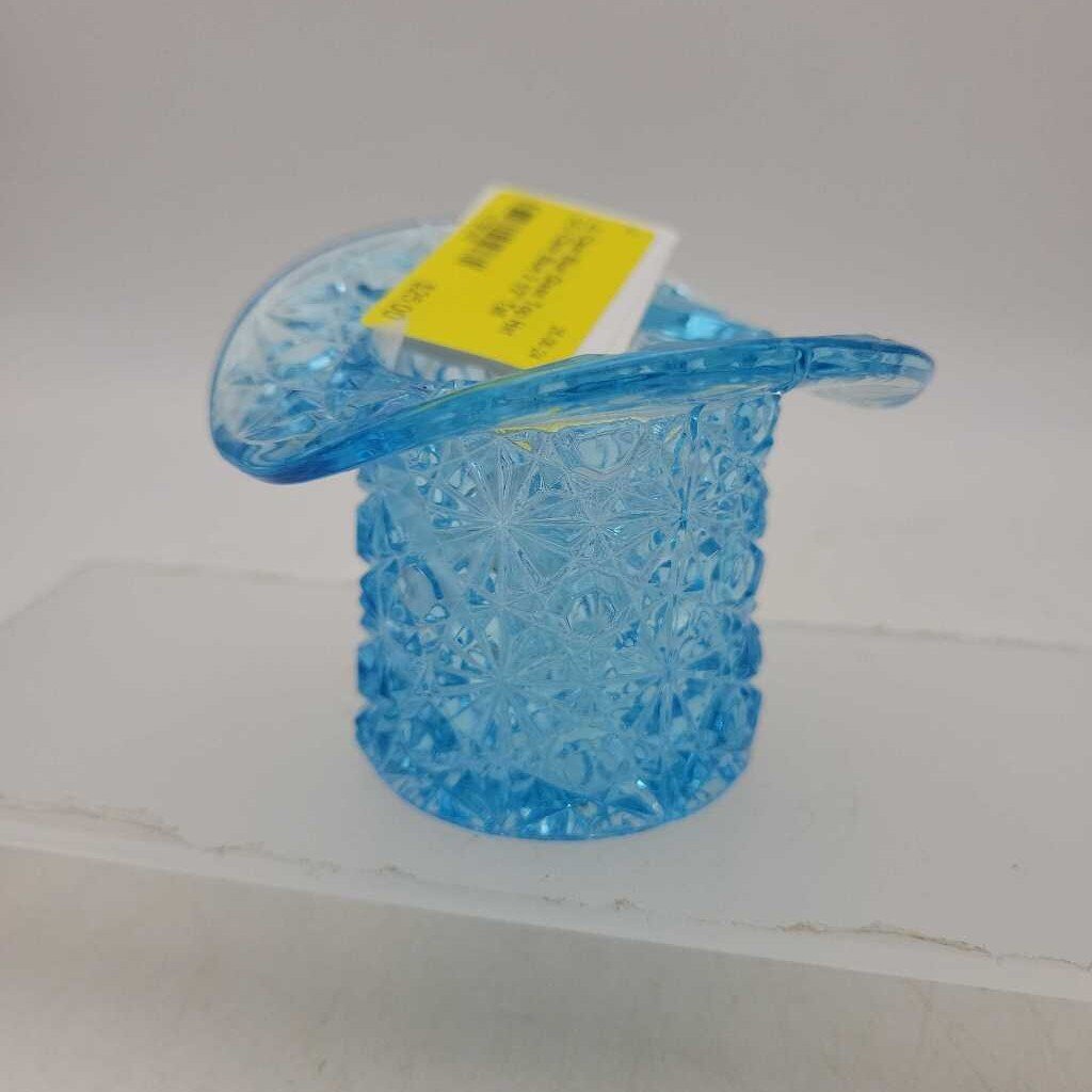 Clear Blue Glass Top Hat (JL)