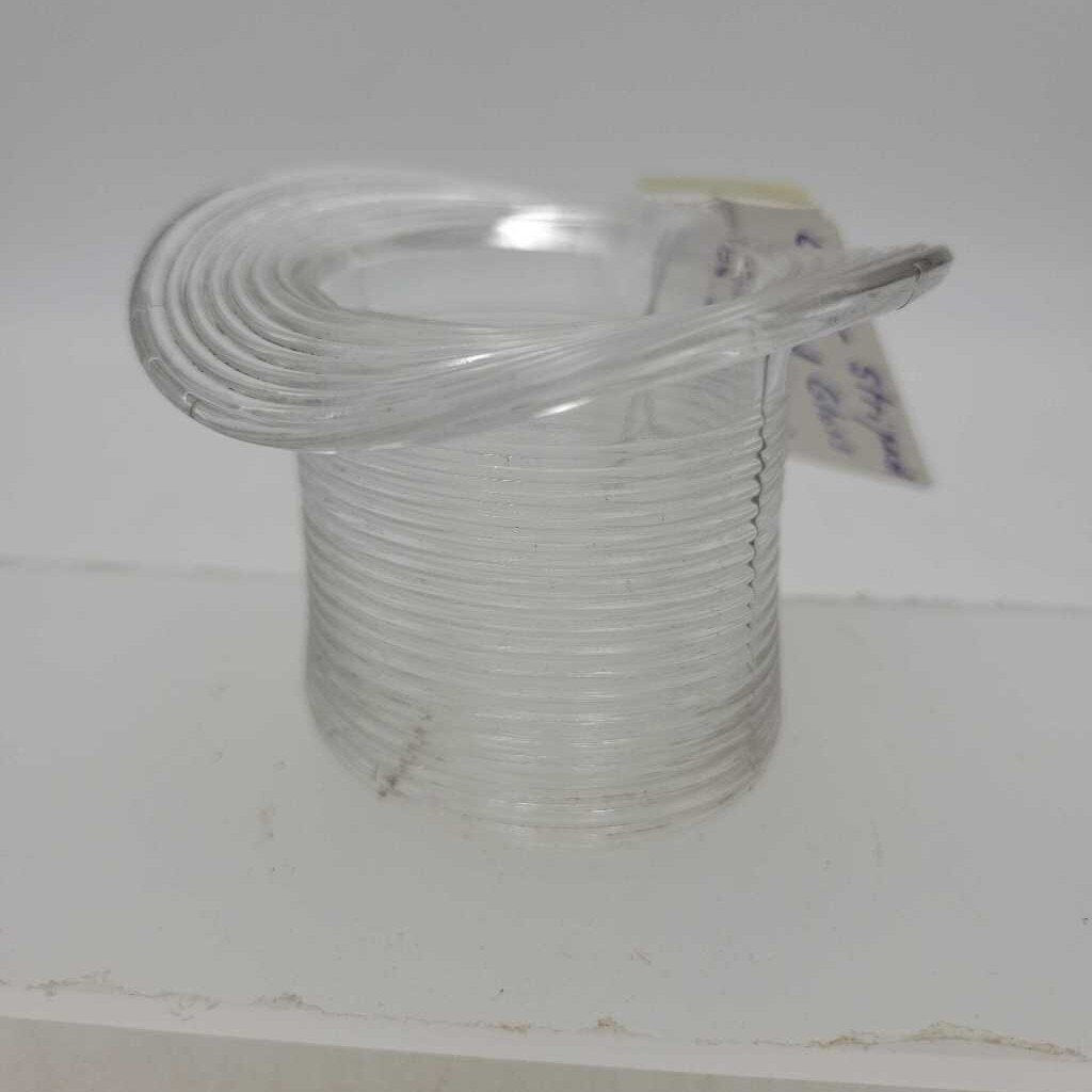Clear Striped Glass Top Hat (JL)