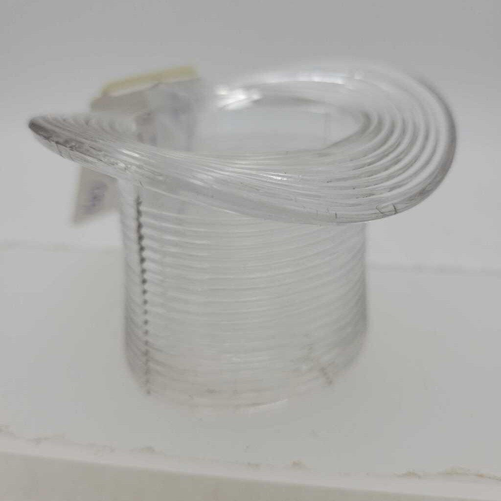 Clear Striped Glass Top Hat (JL)